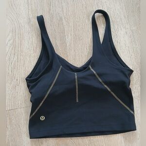 Lululemon Black Sports Bra with Gold Stitching